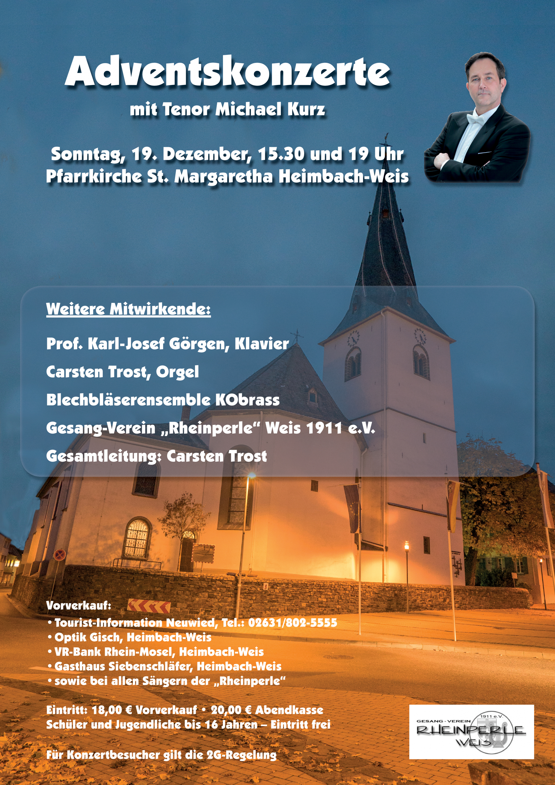 Adventskonzerte der „Rheinperle“ mit Tenor Michael Kurz